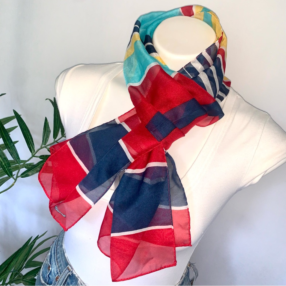 v i n t a g e :: Vibrant Mod Artsy Delicate Claiborne Scarf Belt